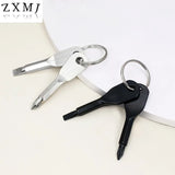 Screwdriver Keychain Multi-Function Tool Cross Keyring Alloy Keychain