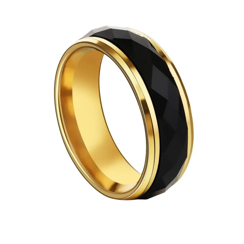 Crystal Finger Ring 8mm Men's Wedding Band Size 6.5-11.5