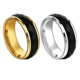 Crystal Finger Ring 8mm Men's Wedding Band Size 6.5-11.5