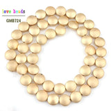 Natural Stone Round Coin Beads Bracelet Jewelry Making