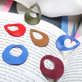 Rubber Painting Hollow Round Drop Pendant DIY Jewelry Earrings