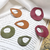 Rubber Painting Hollow Round Drop Pendant DIY Jewelry Earrings