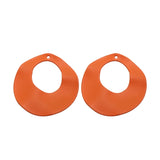 Rubber Painting Hollow Round Drop Pendant DIY Jewelry Earrings