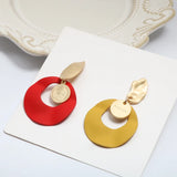 Rubber Painting Hollow Round Drop Pendant DIY Jewelry Earrings