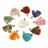 Natural Drusy Crystal Horse Head Figural Pendant Amulet Stone