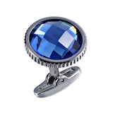 Multi-faceted Crystal Casting Stainless Steel Cufflinks