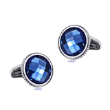 Multi-faceted Crystal Casting Stainless Steel Cufflinks