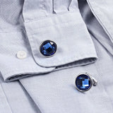 Multi-faceted Crystal Casting Stainless Steel Cufflinks