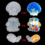 Sea Series Coaster Mold Epoxy Resin Shell Goldfish Elephant Water Coaster Silico