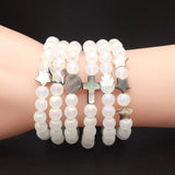 Sea Style Shell Star Charm Bracelet with Crystal Beads