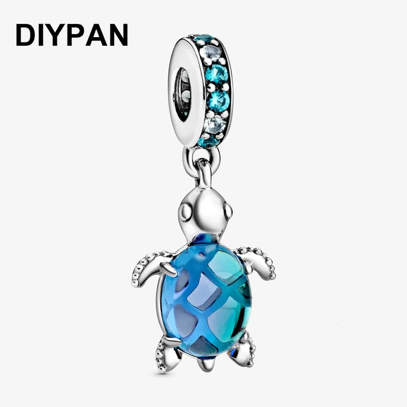 Sea Turtle Dangle Charm Pendant for Pan Charms Bracelet