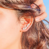 Seafai Initial Name Stud Earrings - Personalized Letter Earrings