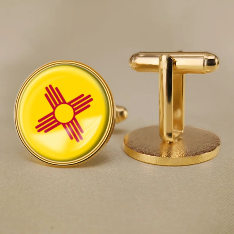 Mexico & USA Flag Cufflinks Set