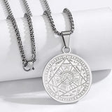 Archangel Seal Pendant Necklace Men Solomon Talisman Amulet Protection