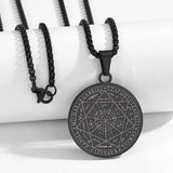 Archangel Seal Pendant Necklace Men Solomon Talisman Amulet Protection