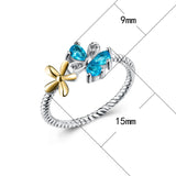 Lovely Flower Women Wedding Rings - Cubic Zirconia Silver Engagement Ring