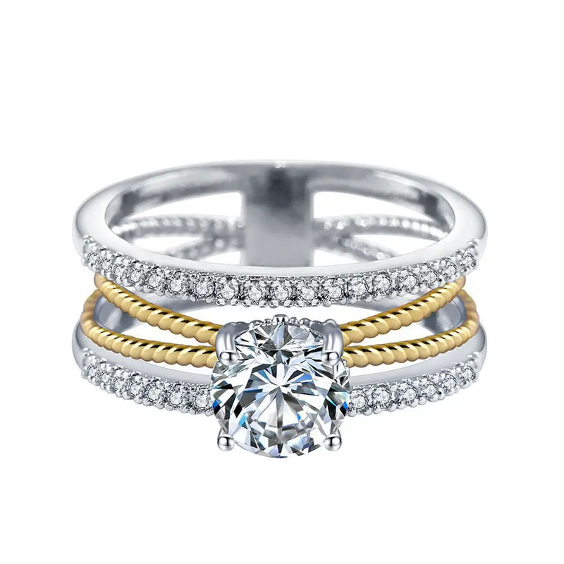 Geometric Twisted Cross Rings Wedding Engagement Jewelry