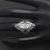 Seanlov Silver Zircon Oval Rings for Women