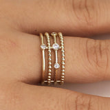Seanlov 4 Layers Zircon Female Finger Ring Wedding Engagement Jewelry