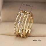 Seanlov 4 Layers Zircon Female Finger Ring Wedding Engagement Jewelry