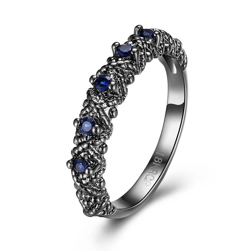 Seanlov Colorful Stone Rings CZ Zircon Engagement
