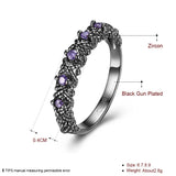 Seanlov Colorful Stone Rings CZ Zircon Engagement