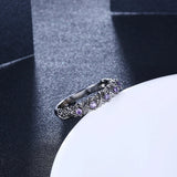 Seanlov Colorful Stone Rings CZ Zircon Engagement