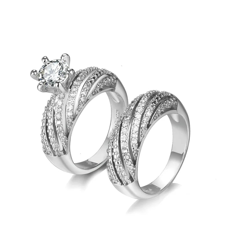 Seanlov Wedding Engagement 2pc Anniversary Promise Bridal Sets Jewelry