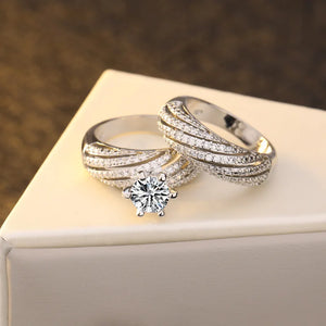 Seanlov Wedding Engagement 2pc Anniversary Promise Bridal Sets Jewelry