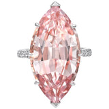 Pink CZ Big Stone Bridal Wedding Engagement Ring