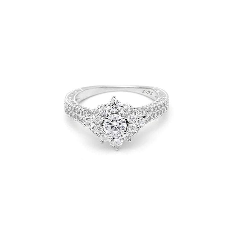 Seanlov Romantic Female Princess CZ Ring Silver Jewelry