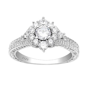 Seanlov Romantic Female Princess CZ Ring Silver Jewelry
