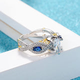 Seanlov Silver Rings With Oval CZ Crystals for Bridal Women