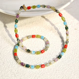 Seaside Beach Agate Copper Bead Necklace