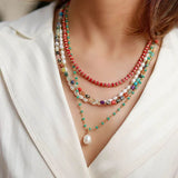Seaside Beach Agate Copper Bead Necklace