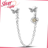 925 Sterling Silver Sunflower Charm Bead for Bracelet Necklace