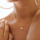 Zircon Uppercase Letter Pendant Necklace for Women - Personalized Name Jewelry