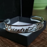 Security Personalized Name Bangle Bracelets For Couple