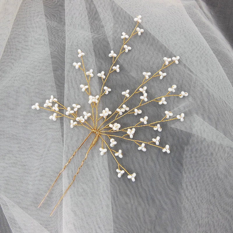 Seed Beads Gypsophila Hair Pins Flower Hair Pin Pince Cheveux Femme WIGO1525