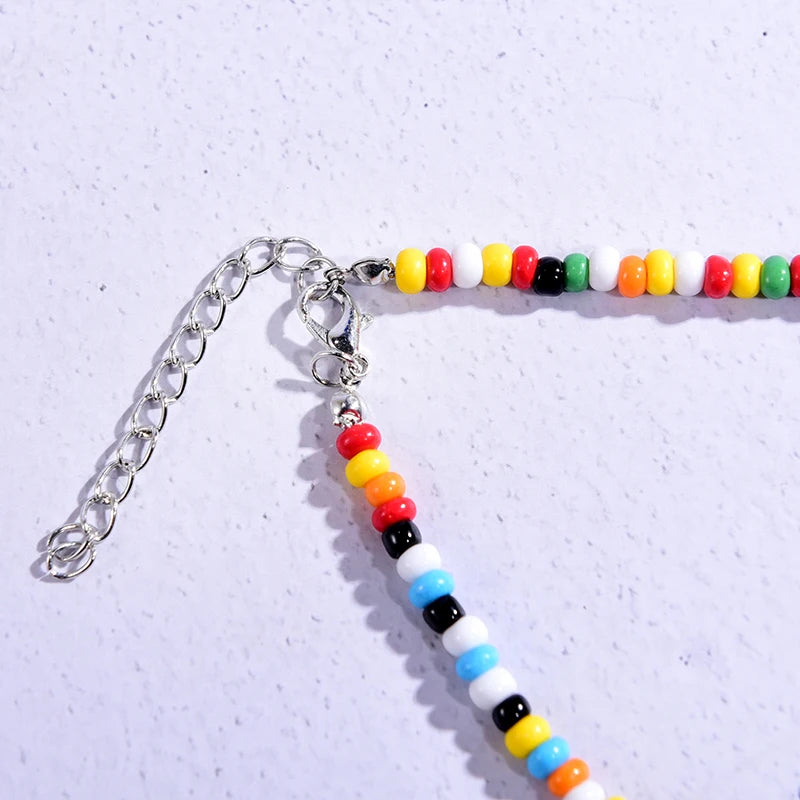 Seed Beads Love Necklace Sets for Women Choker Multilayer with Name Pearl