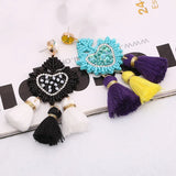 Sehuoran Bohemian Drop Earrings For Women Wedding Tassel Earrings