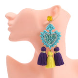 Sehuoran Bohemian Drop Earrings For Women Wedding Tassel Earrings