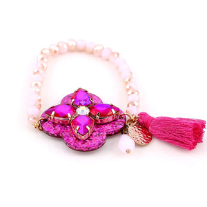 Sehuoran Resin Shell Crystal Bead Tassel Crystal Bracelet