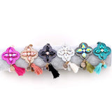 Sehuoran Resin Shell Crystal Bead Tassel Crystal Bracelet