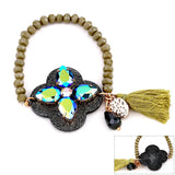 Sehuoran Resin Shell Crystal Bead Tassel Crystal Bracelet