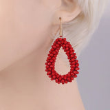 Sehuoran Crystal Bead Dangle Earrings for Women