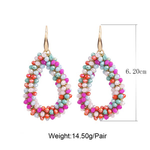 Sehuoran Crystal Bead Dangle Earrings for Women