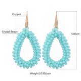 Sehuoran Crystal Bead Dangle Earrings for Women