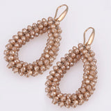 Sehuoran Crystal Bead Dangle Earrings for Women