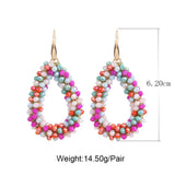 Sehuoran Crystal Bead Dangle Earrings for Women